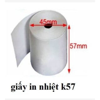 combo 50 cuộn Giấy in nhiệt K57 x 45mm chất lượng cao ( mực đen )