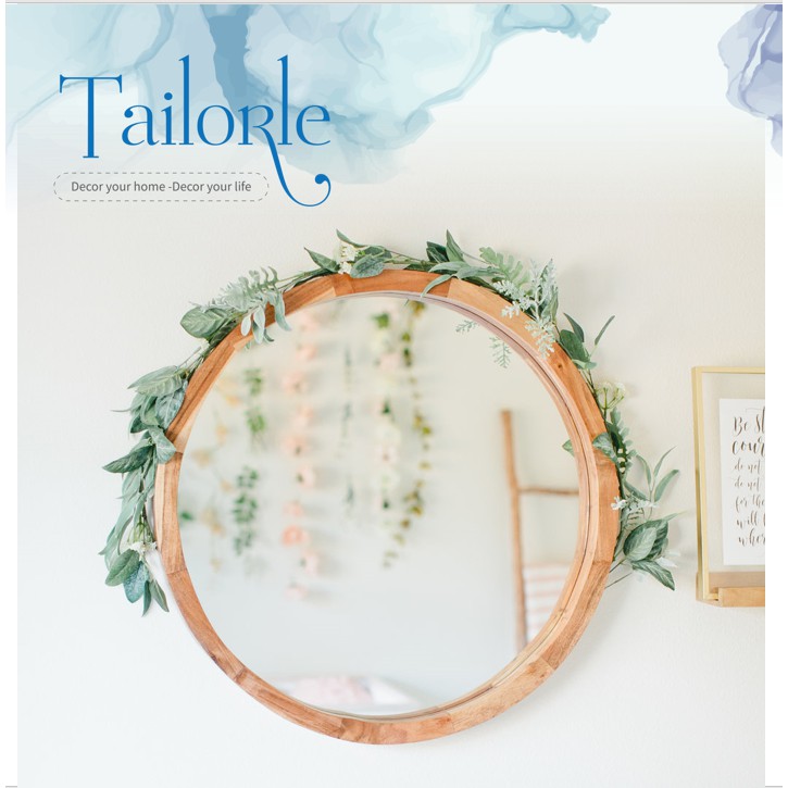 Gương Tròn Treo Tường Khung Gỗ TAILORLE DECOR - Mirror Circle 50