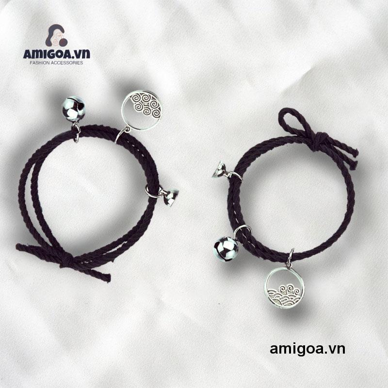 【Giaigoa.Vn】Vòng Đeo Tay Cao Su Nam Châm Hình Chuông Tình Yêu Hút Ẩm Cho Cặp Đôi