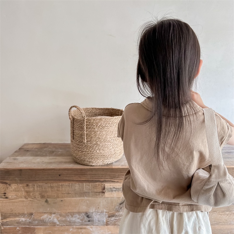 Áo polo Tay Ngắn In Hình Gấu Dễ Thương Phong Cách Hàn Quốc Thời Trang Mùa Hè Cho Bé