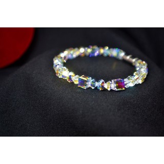 Vòng tay pha lê Swarovski cao cấp khối vuông 6li