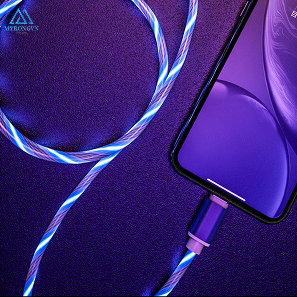 Dây cáp sạc nhanh truyền dữ liệu có đèn led phát sáng nhiều màu sắc cho điện thoại chất lượng