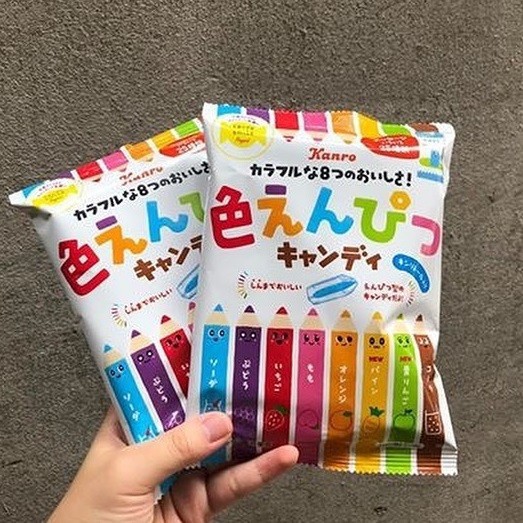 Kẹo bút chì trái cây Kanro Nhật Bản mix vị 80 (DATE 2022)
