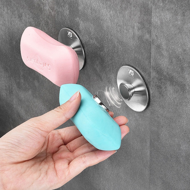 Giá Đỡ Xà Phòng Nam Châm Gắn Tường Bằng Thép Không Gỉ Tiện Lợi Dành Cho Phòng Tắm / Nhà Bếp