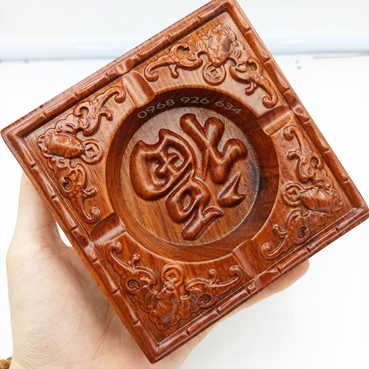 Gạt Tàn Gỗ Hương Hình Vuông FREESHIP Bộ gạt tàn tiện nghi cao cấp