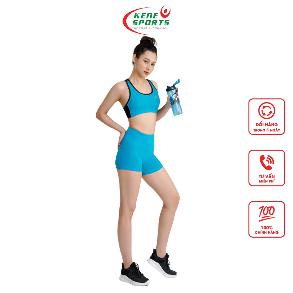 Quần lửng thể thao nữ tập gym, yoga Kene Sport - Quần đùi legging cạp cao giúp chân thon gọn Q20003