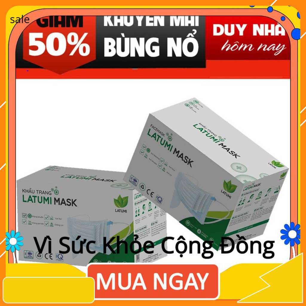 Khẩu Trang Y Tế 4 Lớp Kháng Khuẩn Cao Cấp LATUMI Chính Hãng Ngăn Giọt Bắn, Ngăn Bụi leeseenn.shopp