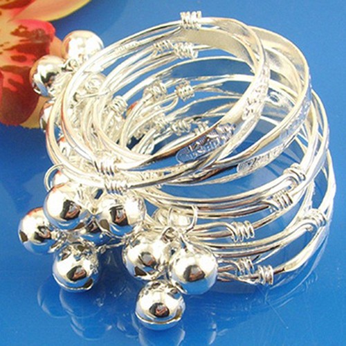 Set 2 vòng tay mạ bạc dễ thương dành cho các bé