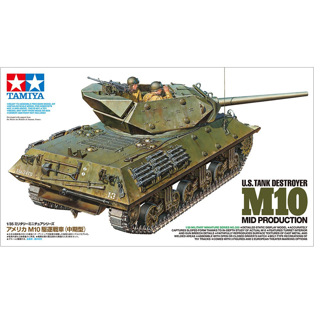 Mô hình lắp ráp xe tăng quân sự Mỹ 1/35 SCALE U.S. TANK DESTROYER M10 (MID PRODUCTION) Tamiya 35350 - GDC