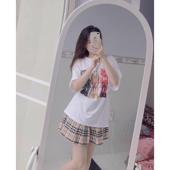 [HÀNG CHUẨN] Set váy brr dập li mix phông 3robot