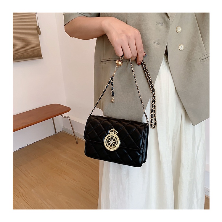 Túi đeo chéo JASMIN NOIR họa tiết caro dây xích thời trang cho nữ