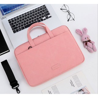 Túi chống sốc Laptop Macbook da con gấu quai xách, quai đeo