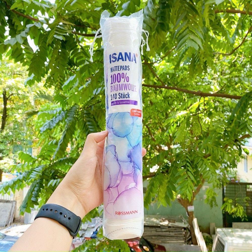 Bông tẩy trang Isana 140 miếng, Hàng Đức - Shop Lavenic