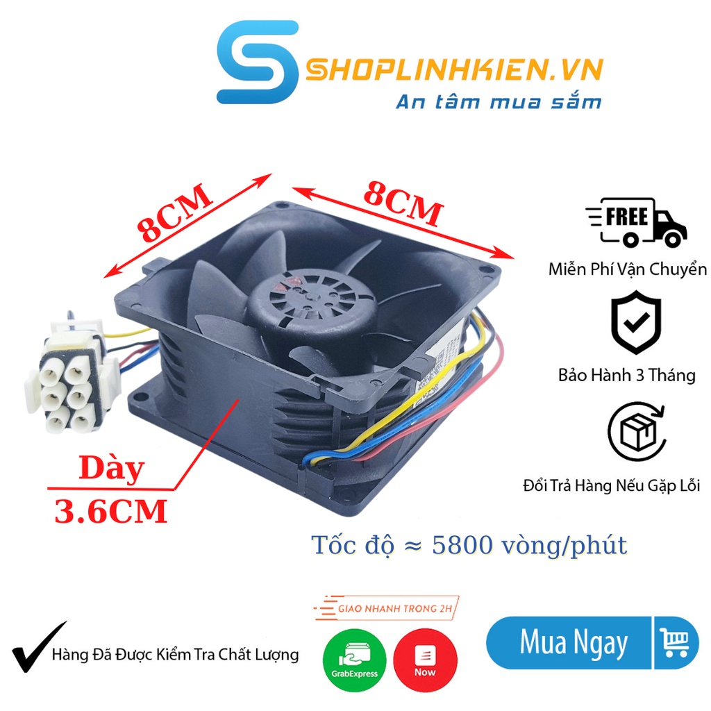 Quạt Chống Nước NIDEC 12V 80mm🍀Quạt Làm Mát 4 dây 0,16A 8CM 8038 V80E14MS2A3-57A611