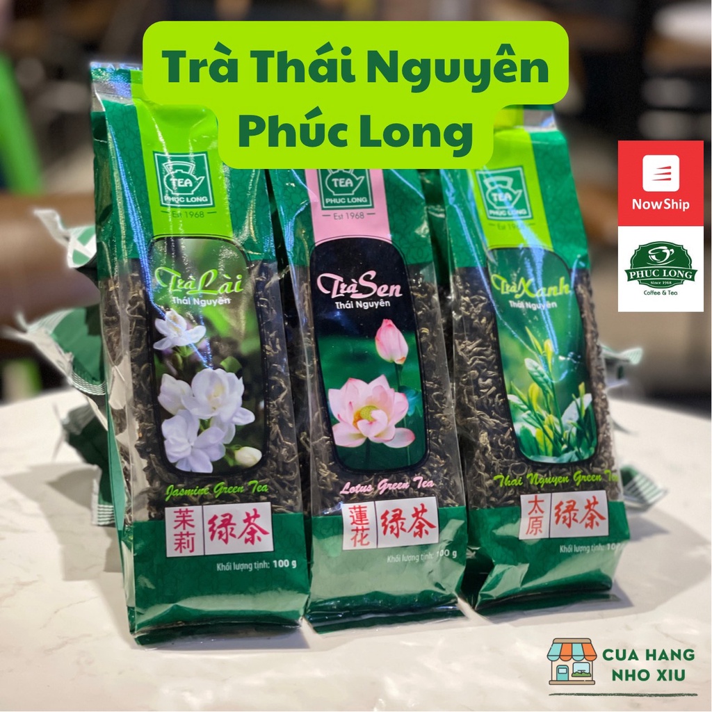 Trà Thái Nguyên Phúc Long 100g Thơm Đậm vị trà Lài Sen Xanh Thái Nguyên