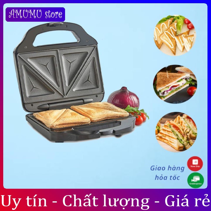 Máy nướng bánh mì sandwich Nikai - Máy kẹp bánh mì sáng, Máy ép bánh - kẹp nướng bánh bảo hành lỗi 1 đổi 1