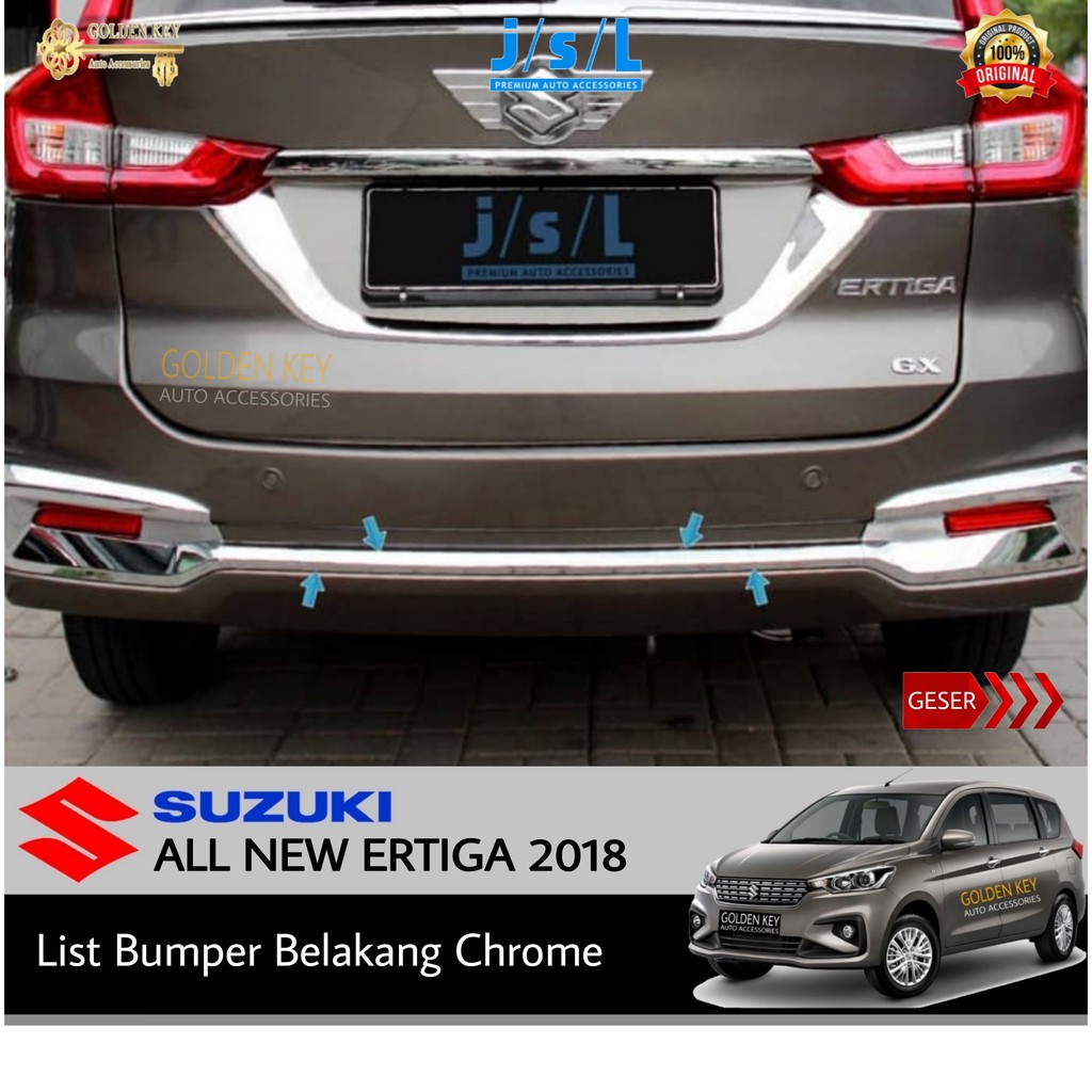 Thanh cản sau bằng crom cho xe hơi Ertiga 2018