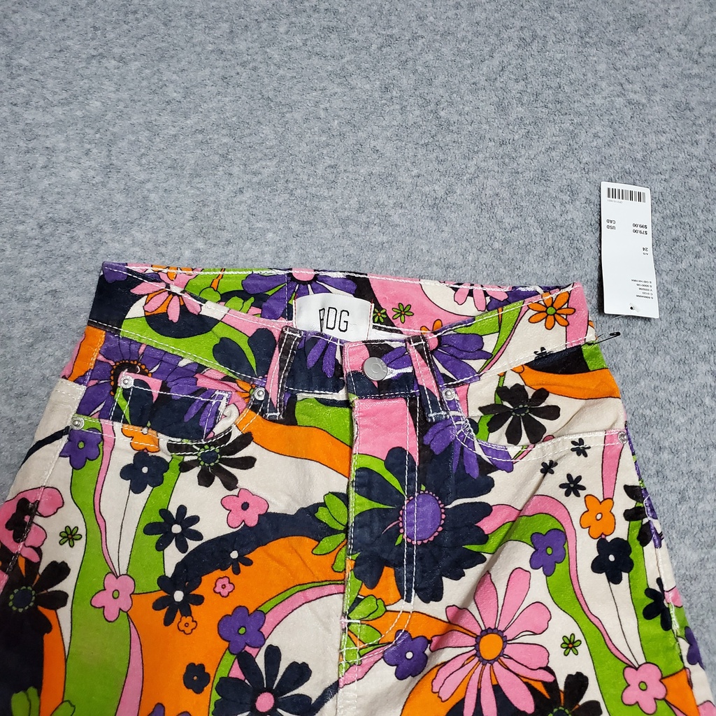 Quần khaki nhung họa tiết hoa lưng cao BDG by Urban Outfitters