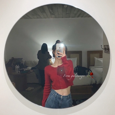 SUXI Áo Crop Top dệt kim tay dài phong cách Hàn Quốc ôm dáng