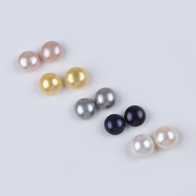 1 Cặp Chuỗi Hạt Ngọc Trai Nửa Vòng Tròn Tự Nhiên Không Lỗ 12-13mm Làm Trang Sức
