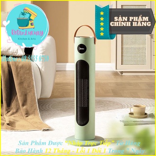 Quạt sưởi gốm - máy sưởi điện ceramic 2000W MIDEA dạng cây đứng màu xanh bảo hành 12 tháng