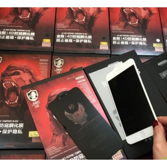 🌟King Kong🌟 Miếng dán Kính cường lực chống nhìn trộm iphone full màn 6 6s 7 8 SE PLUS / X XR XS /11 12 MINI PRO MAX +