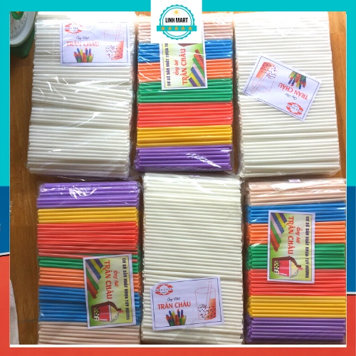 Ống hút nước mía, ống hút nhựa nhiều màu phi 6  LINHMART