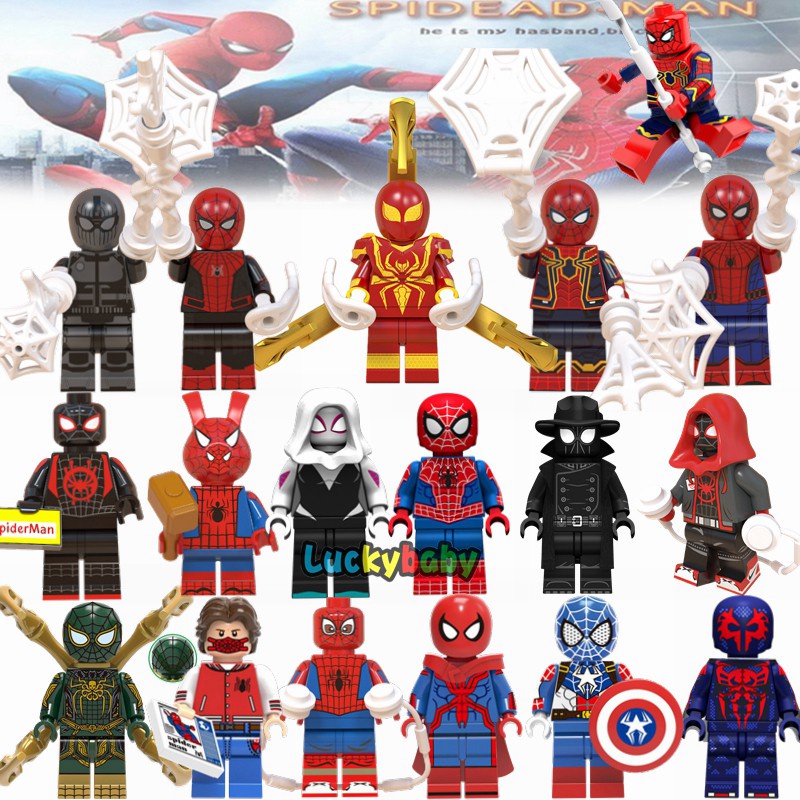 ✿Mô hình lắp ghép lego nhân vật siêu anh hùng Marvel Spider Man Far Away From Home vui nhộn cho trẻ em