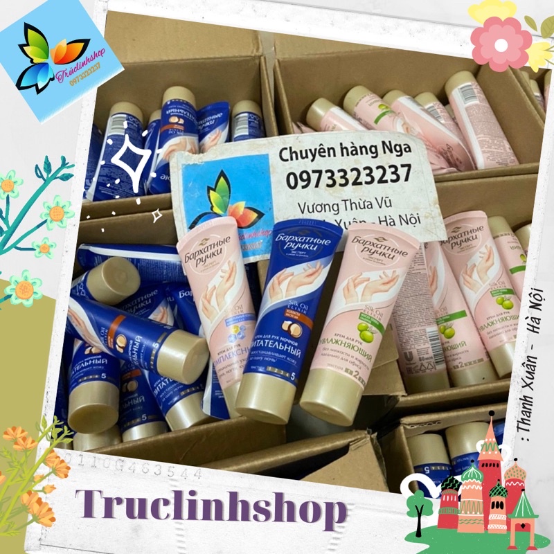 ✽❉❧Kem dưỡng tay lụa Nga silky hands 80ml oliu xanh hạt dẻ đêm vitamin e a