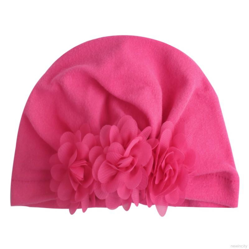 Mũ cotton co dãn in hoa dễ thương cho bé