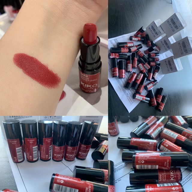 (Mini size) son ý Italy KIKO COSMETICS MILANO cỡ mini nhỏ 1.5g màu đỏ Classic red truyền thống