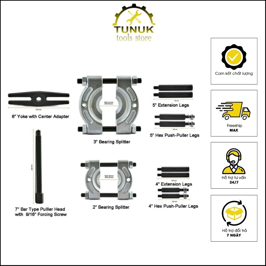 Cảo dĩa mặt trăng TUNUK cảo bạc đạn vam chặn bi mặt trăng 12  14 chi tiết