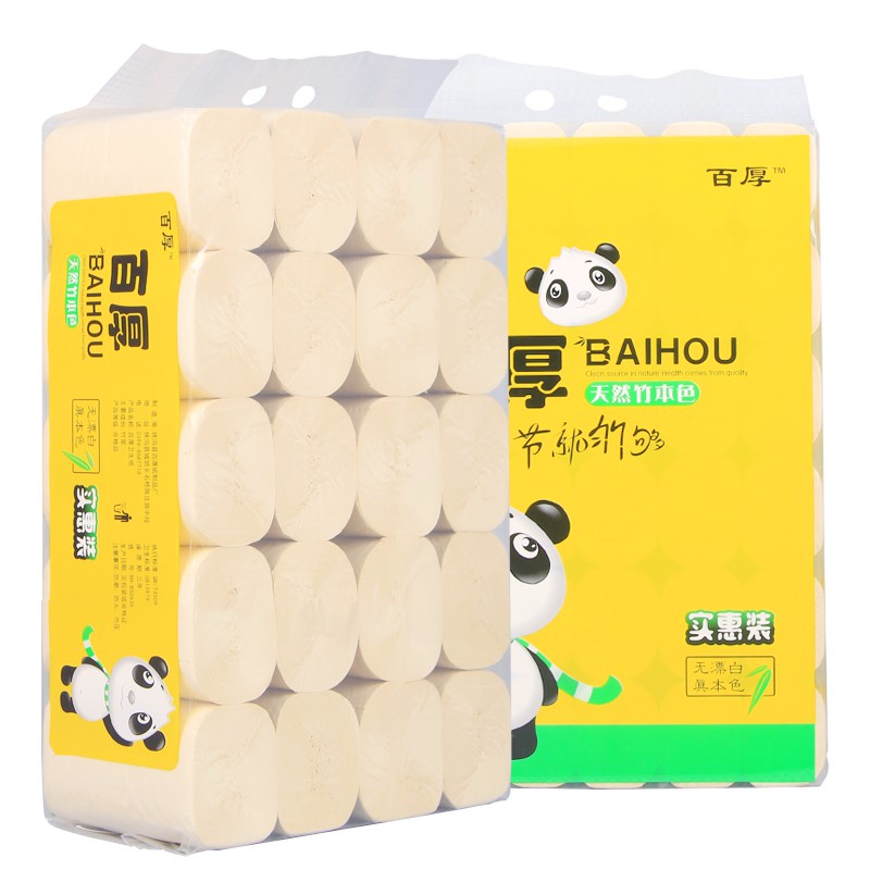 Bịch 36 Cuộn Giấy Vệ Sinh Gấu Trúc BAIHOU Nội Địa Trung