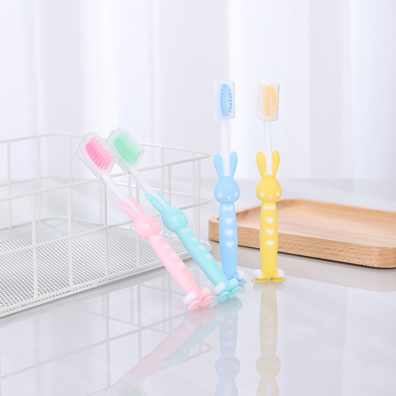 Set 4 Bàn chải đánh răng hình thú cho bé - đế mềm đứng được tiện lợi GD162