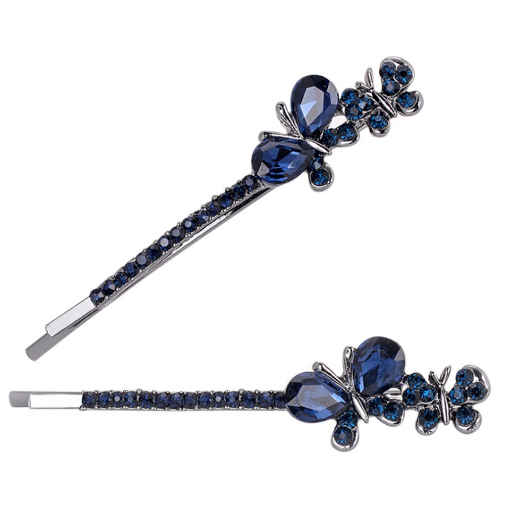 (Hàng Mới Về) 1 Cặp Kẹp Tóc Đính Đá Phong Cách Cổ Điển Cho Nữ