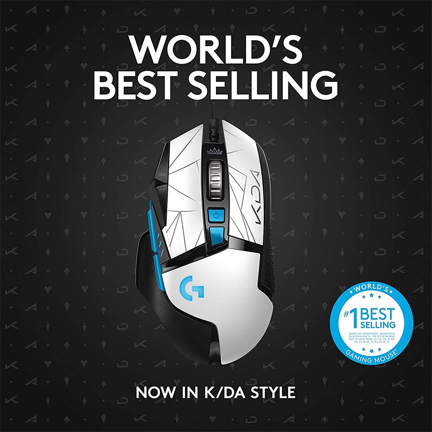 Chuột Logitech G502 Hero KDA (USB/RGB/Đen trắng)
