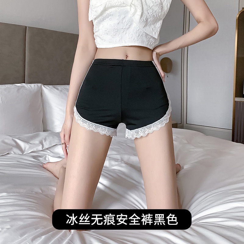 Quần Bảo Hộ Ngắn Lưng Cao Chống Chói Phối Ren Thời Trang Mùa Hè Cho Nữ