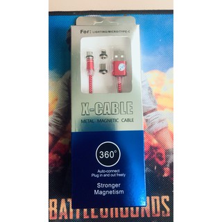 Cáp sạc từ hút nam châm 3 đầu micro USB, type C, Iphone 360 độ