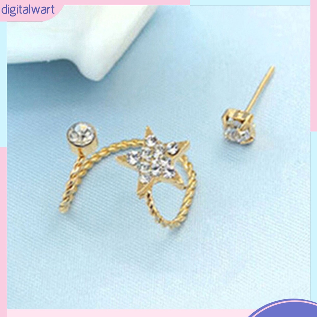 Khuyên vành tai đơn đính đá quý nhân tạo lấp lánh sang trọng dành cho nữ