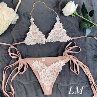 Set bikini ren đính đá 2 mảnh