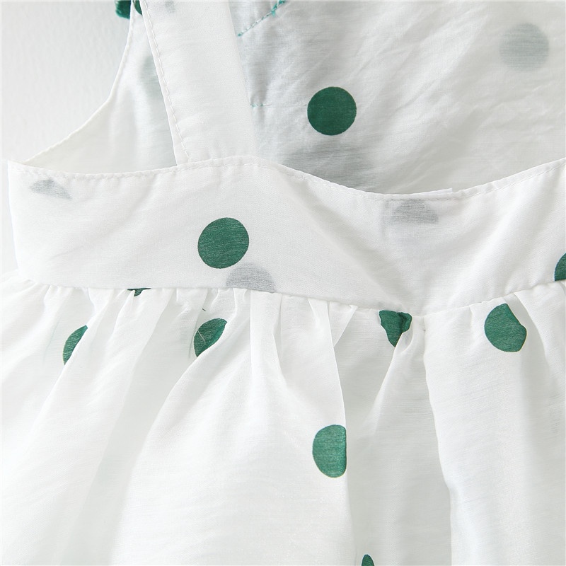 Váy bé gái chấm bi thời trang dễ thương cotton tinh khiết mỏng  từ 6 tháng đến 4 tuổi
