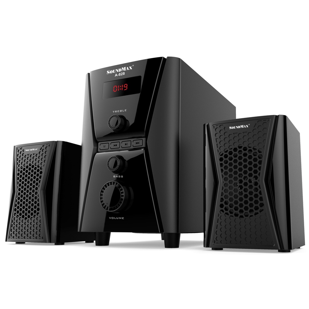 SoundMax A-828: loa 2.1 nhỏ gọn, bình dân nhưng hiện đại