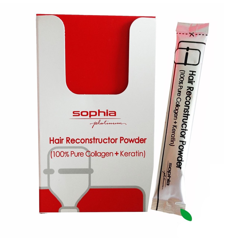 Bột Collagen + Keratin Sophia chữa trị tóc hư nát 3gx10
