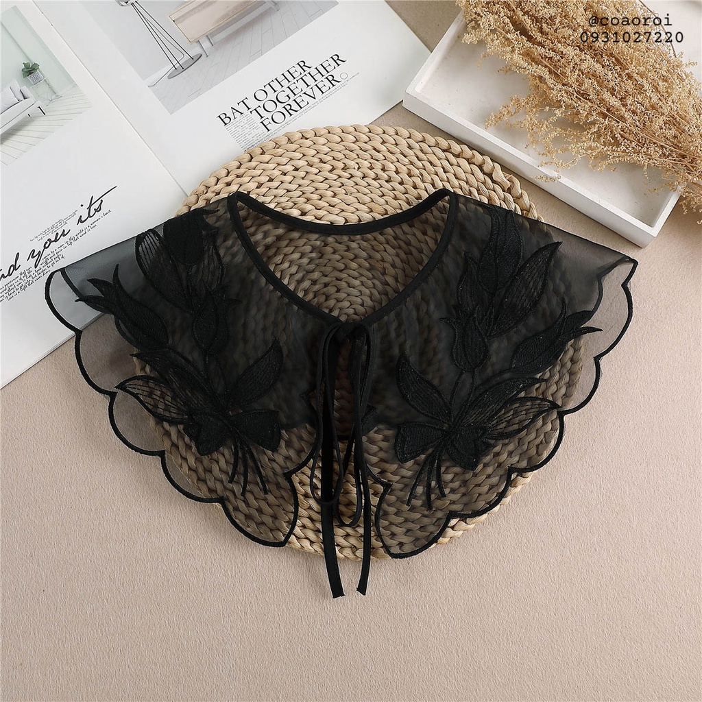 Cổ ren tháo rời cho nữ tạo kiểu cổ áo - Mã CT03