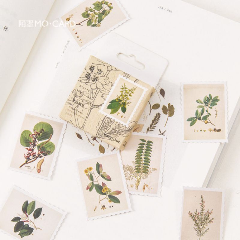 Hộp 45 hình dán sticker trang trí hình lá cây M924