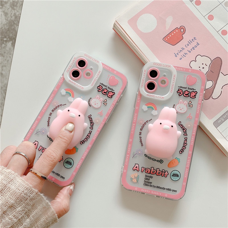 Dễ Thương Ốp Điện Thoại Tpu Silicon Mềm Họa Tiết Thỏ Hoạt Hình 3d Cho Iphone 12 11 Pro Max X Xs Max Xr 8 7 Plus