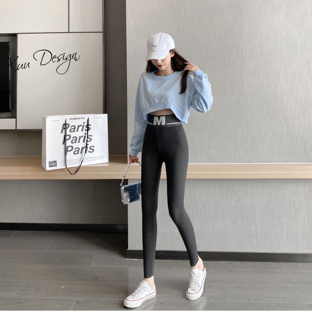 Quần Legging nữ Xuu cạp cao nâng mông, chất liệu len tăm co dãn - LG01 | BigBuy360 - bigbuy360.vn