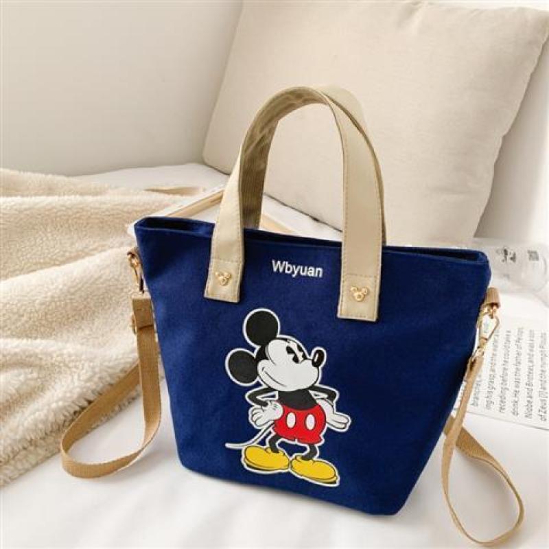 BRANDED túi vải Đeo Chéo In Hình Chuột Mickey Thời Trang