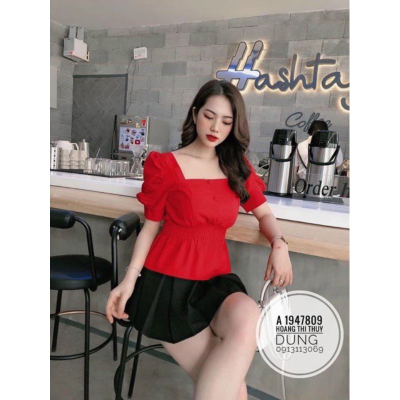 [Ảnh thật] 55-90kg Bigsize Áo Peplum Tay Phồng 8 Màu Siêu Xịn
