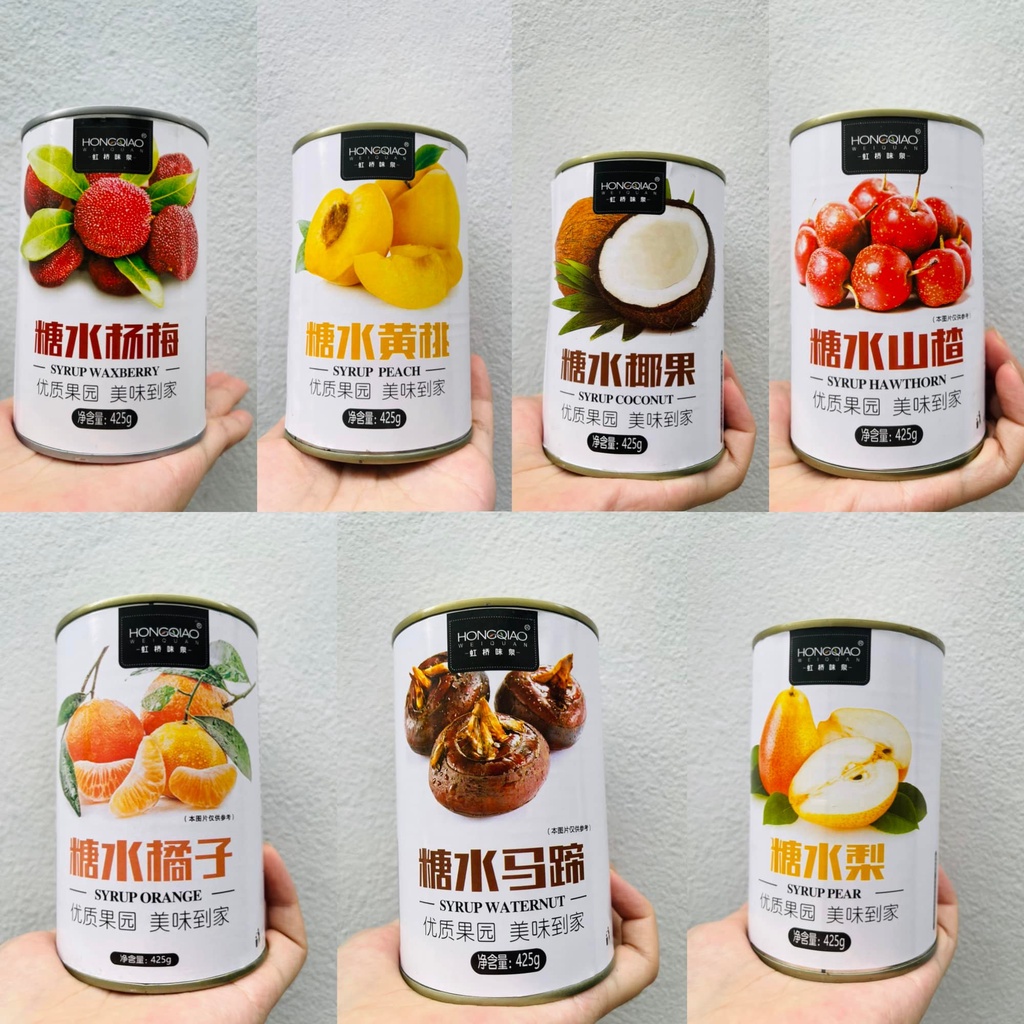 ĐÀO NGÂM,HOA QUẢ NGÂM HONQUIAO 425G ĐỦ VỊ